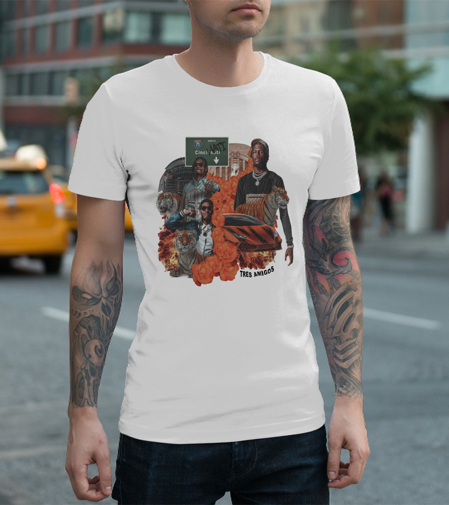 Ace Boogie Tres Amigos Cincinnati Tigers Playoffs T-Shirt