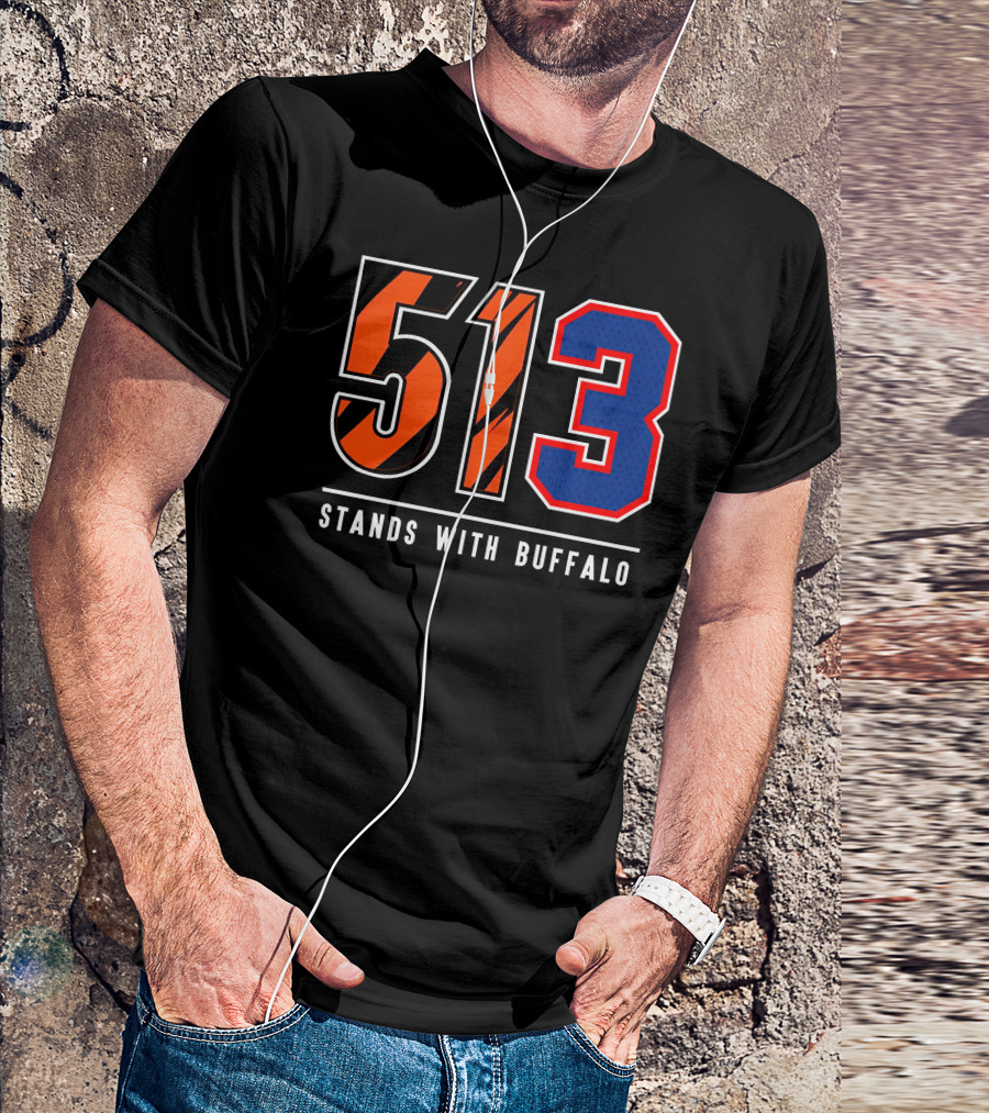 Damar Hamlin 513 Stands With Buffalo NFL Solidarity Bengals Bills T-Shirt