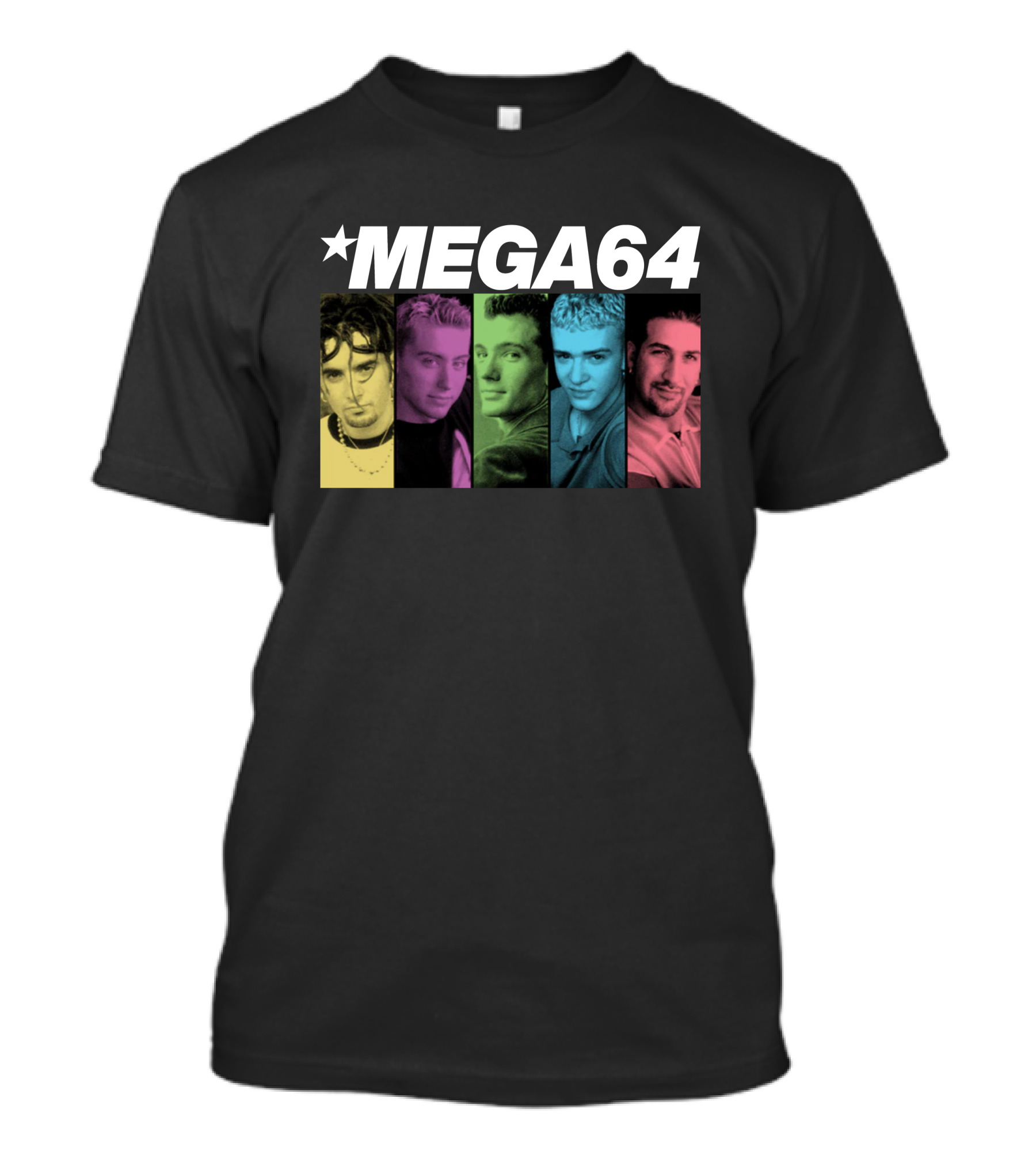 Mega64 Boy Band Colorful Pop Culture Portraits T-Shirt
