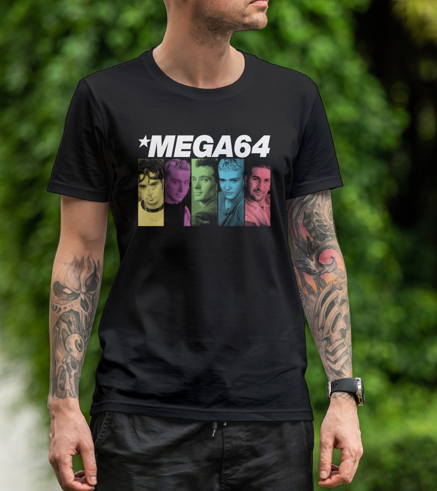 Mega64 Boy Band Colorful Pop Culture Portraits T-Shirt