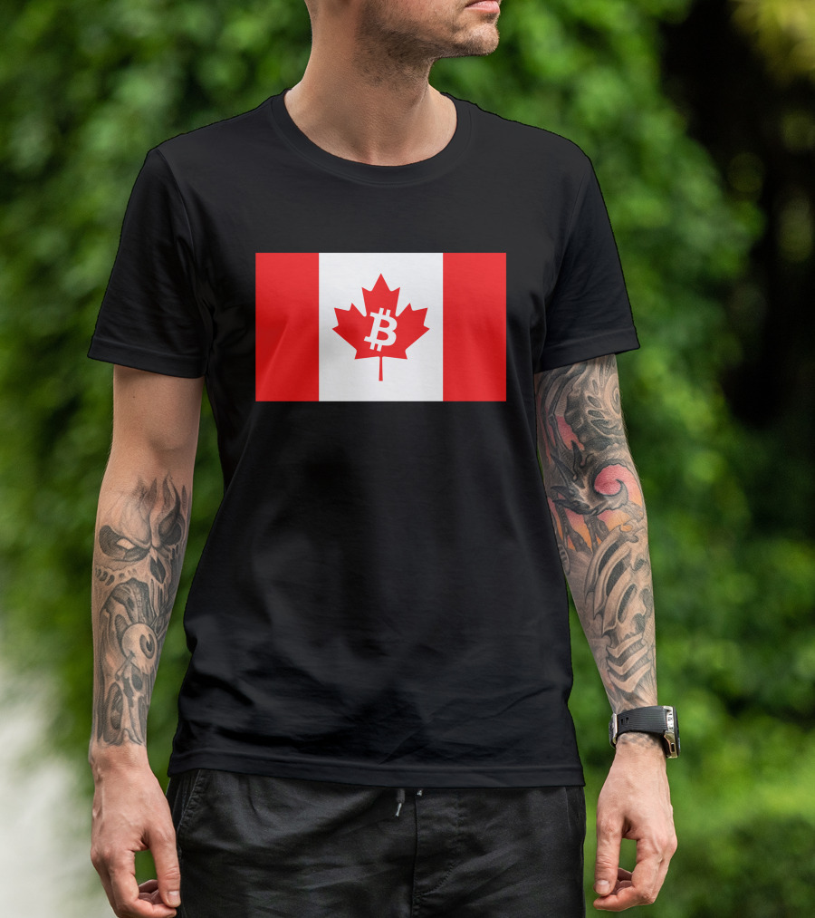 Bitcoin Canada Maple Leaf Flag Red 2 T-Shirt