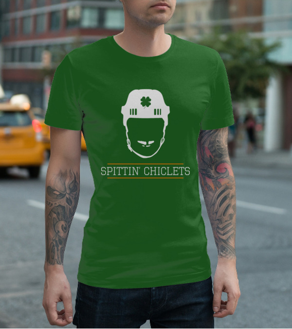 Spittin Chiclets Hockey Helmet Clover Green T-Shirt