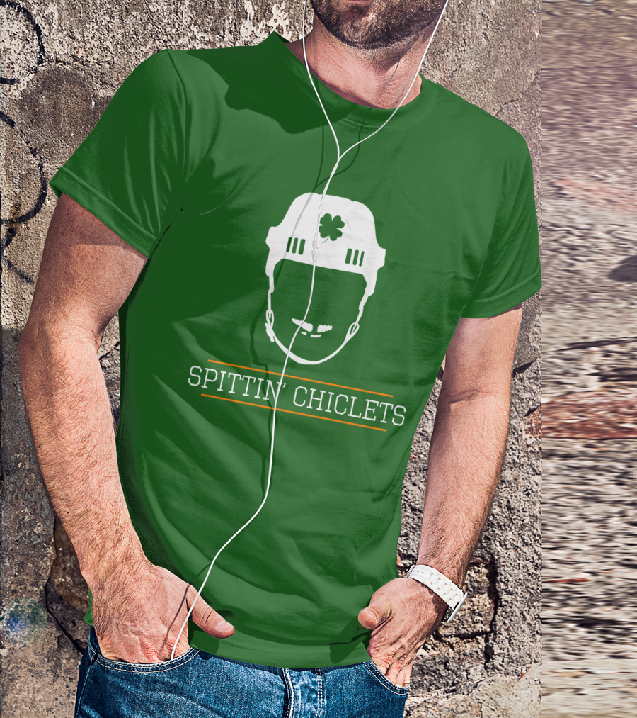 Spittin Chiclets Hockey Helmet Clover Green T-Shirt