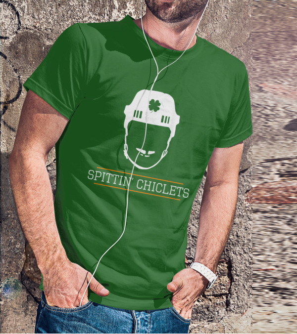 Spittin Chiclets Hockey Helmet Clover Green T-Shirt