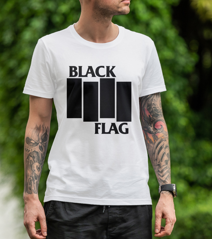 Black Flag Band Iconic Bar T-Shirt