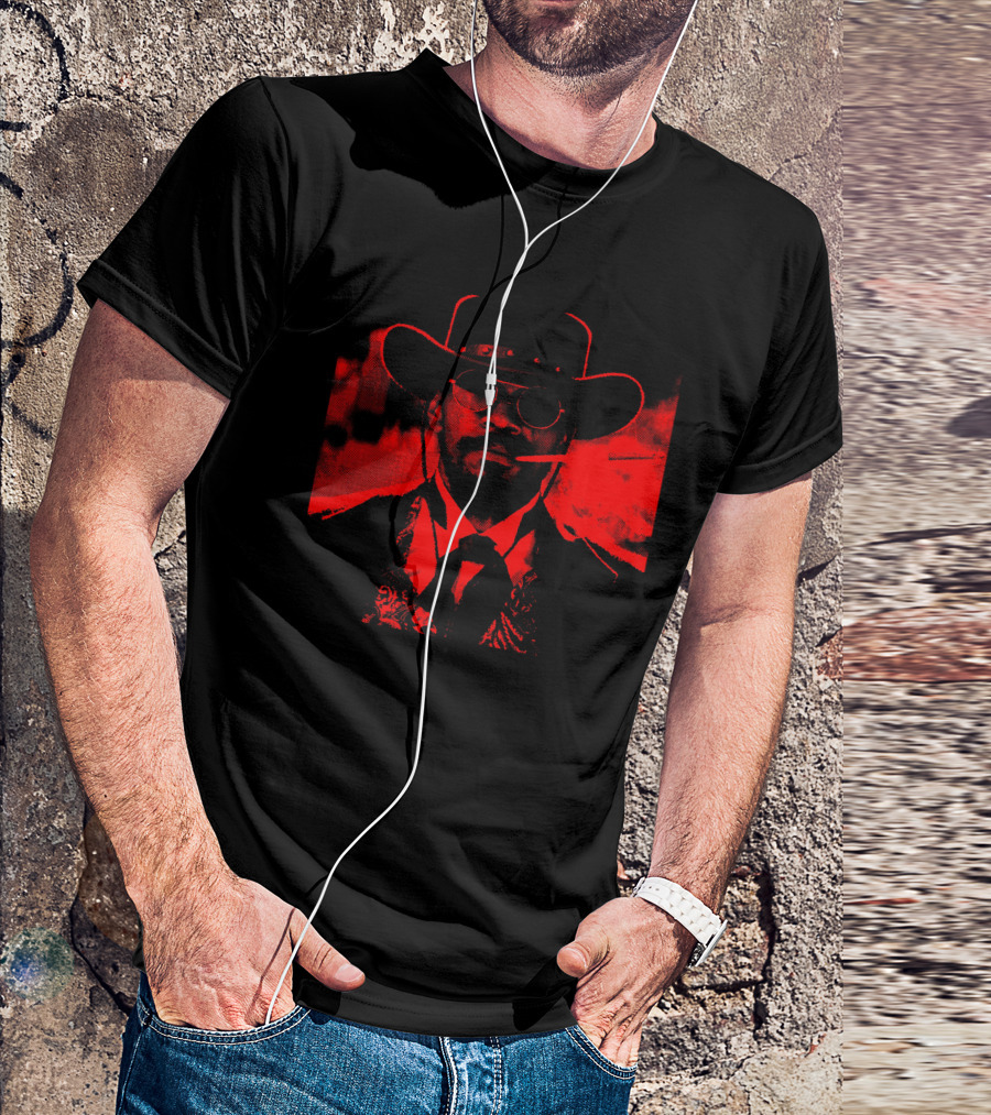 Django Unchained Red Suit Western Style Smoking Gunfighter T-Shirt