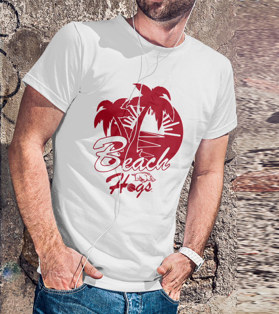 Beach Hogs Palms Sunset Razorbacks T-Shirt