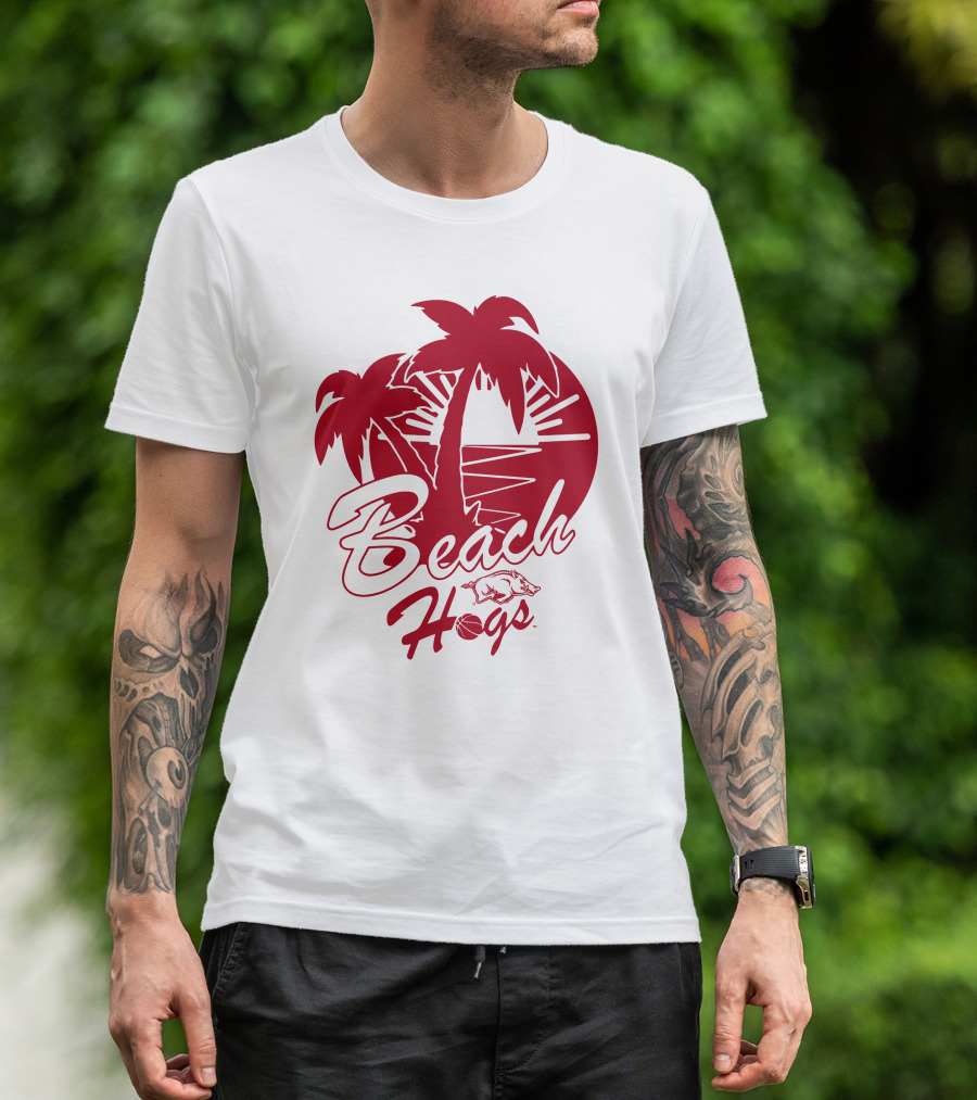 Beach Hogs Palms Sunset Razorbacks T-Shirt