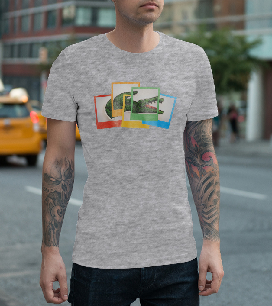 Lacoste Live X Polaroid Loose Fit Multicolor Crocodile Frame T-Shirt