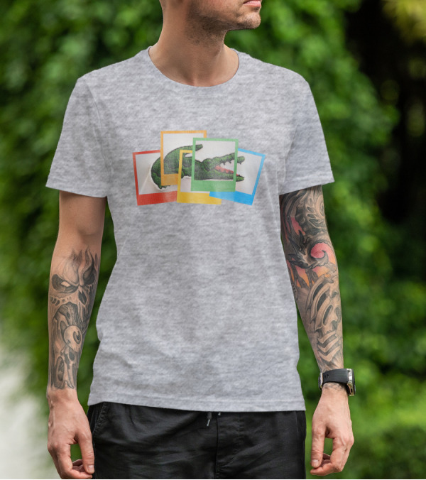 Lacoste Live X Polaroid Loose Fit Multicolor Crocodile Frame T-Shirt