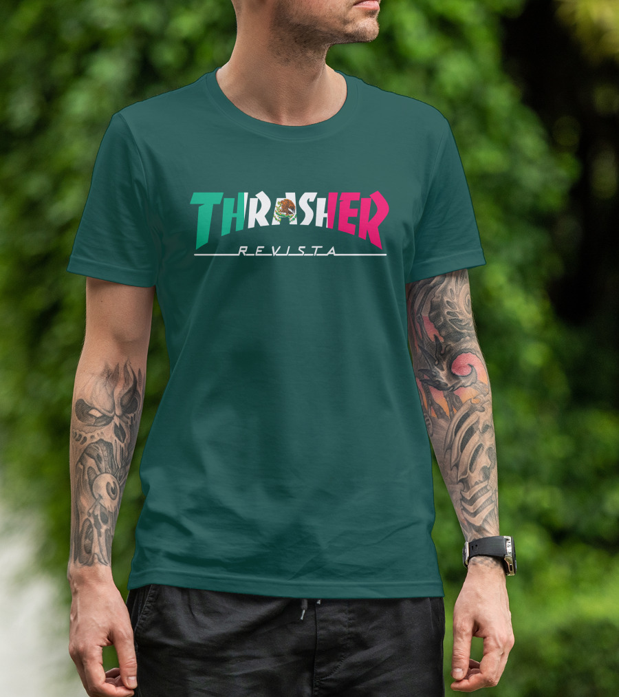 Thrasher Revista Mexican Flag Colors T-Shirt