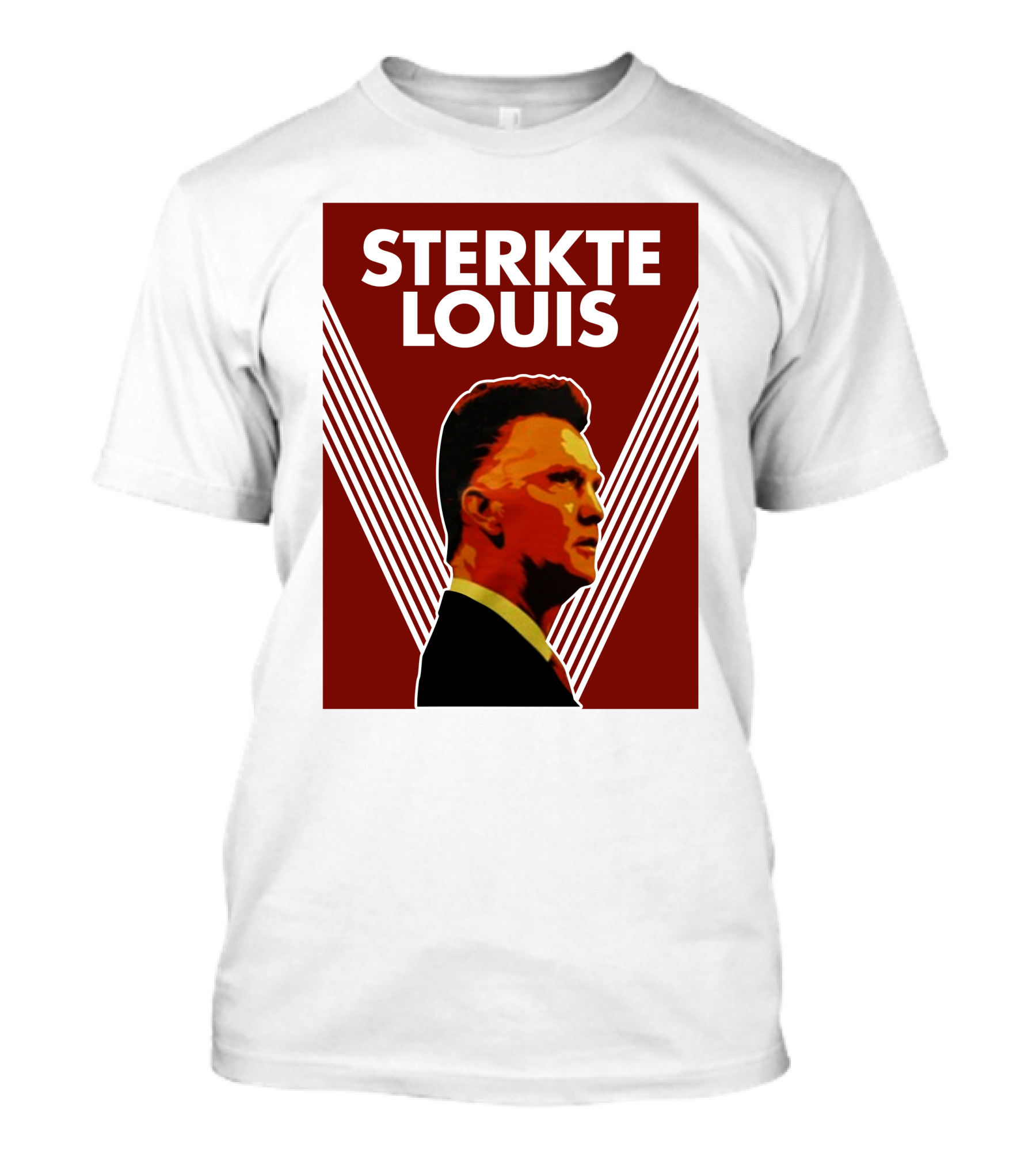 Sterkte Louis Iconic Support Poster Style With Red And White Lines T-Shirt