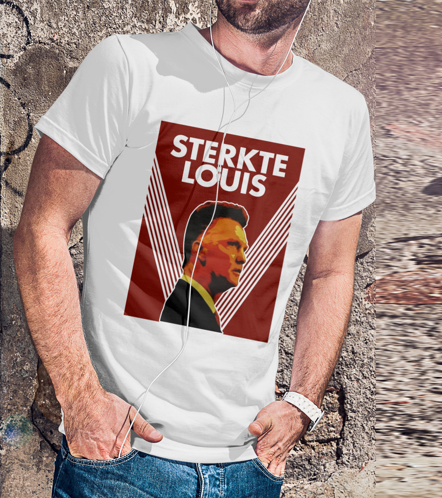 Sterkte Louis Iconic Support Poster Style With Red And White Lines T-Shirt
