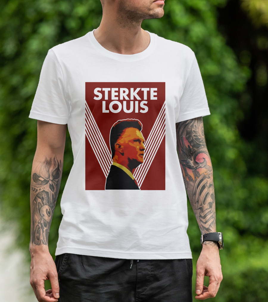 Sterkte Louis Iconic Support Poster Style With Red And White Lines T-Shirt