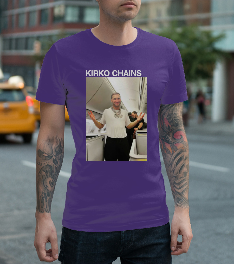Kirko Chains Airplane Pose with Necklace T-Shirt