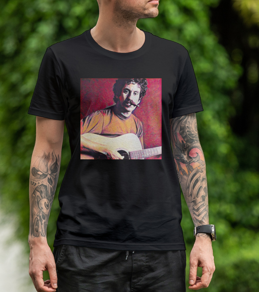 Jim Croce Playing Acoustic Guitar T-Shirt