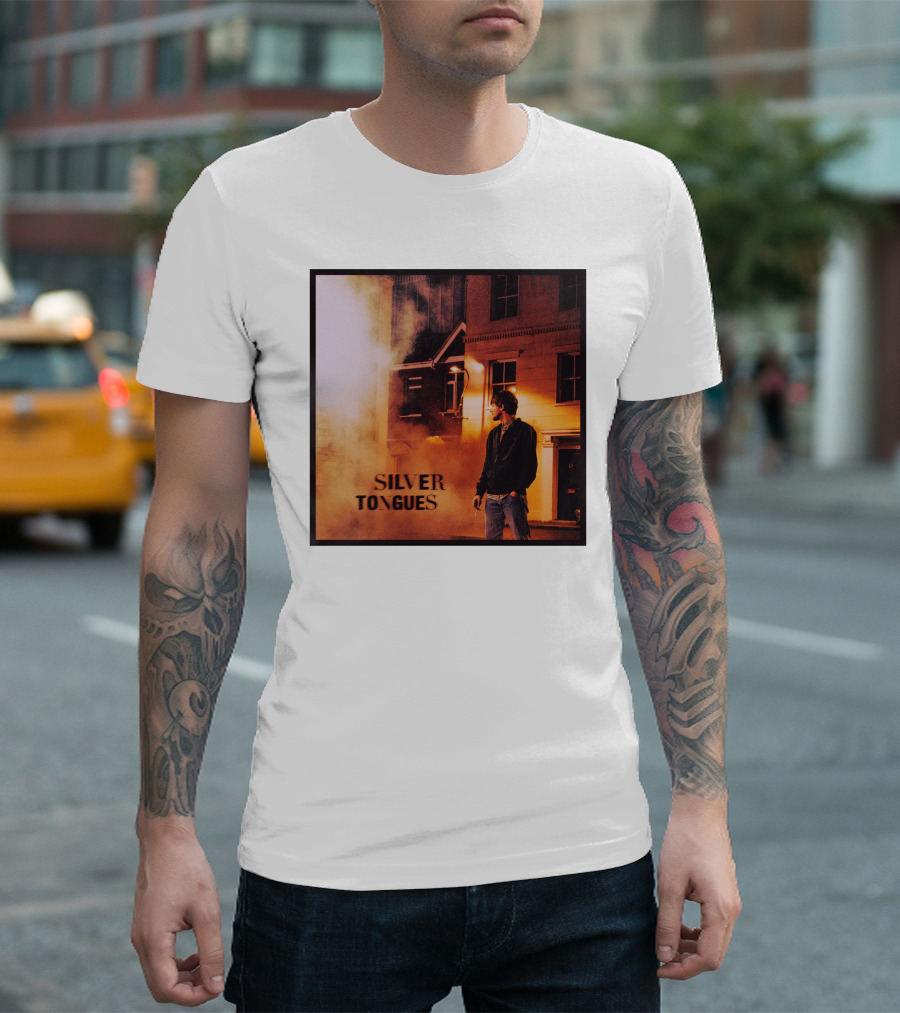 Silver Tongues Urban Night Scene T-Shirt