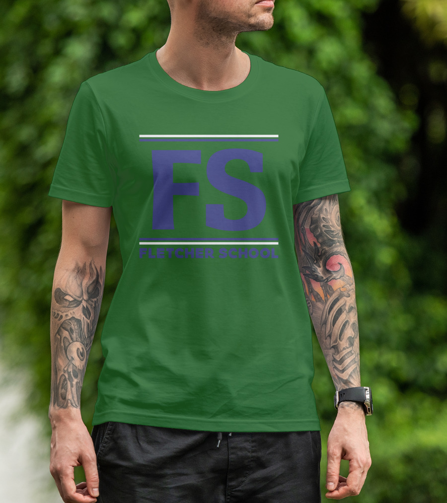FS Fletcher School Green Background T-Shirt