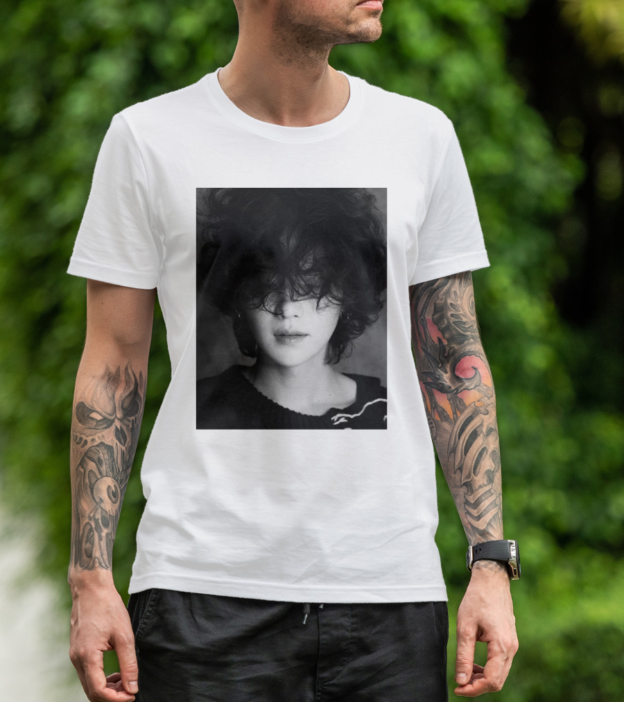 Suga Min Yoongi's Face Black And White Curly Hair T-Shirt