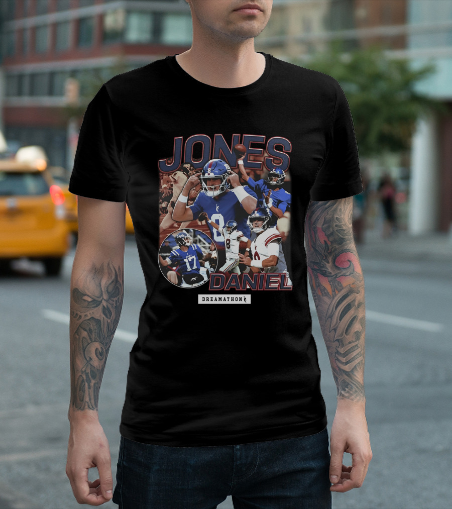 Jones Daniel Dreamathon Football Giants Quarterback Athlete T-Shirt