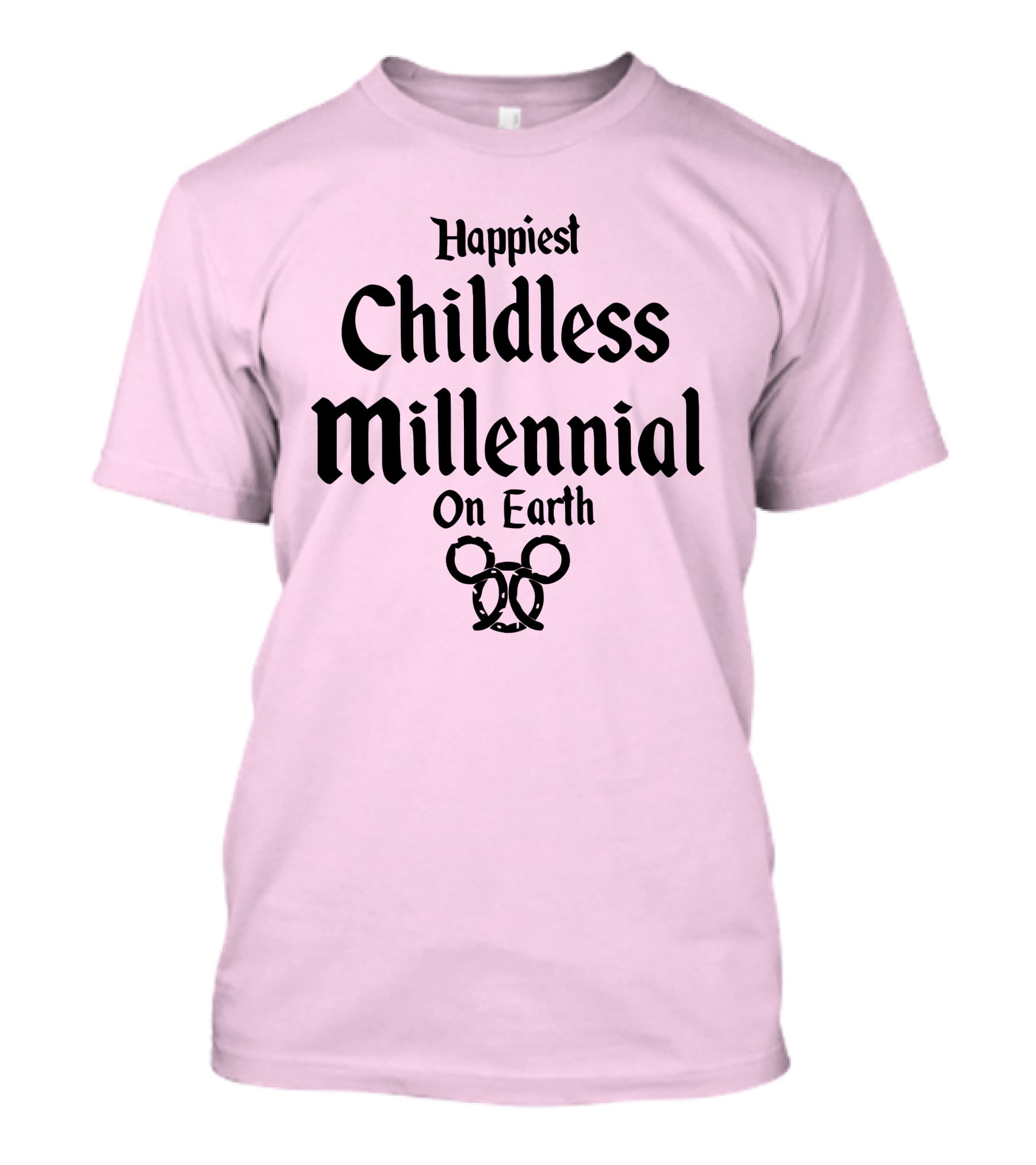 Happiest Childless Millennial On Earth With Minimalistic Disney Mickey Mouse Ears T-Shirt