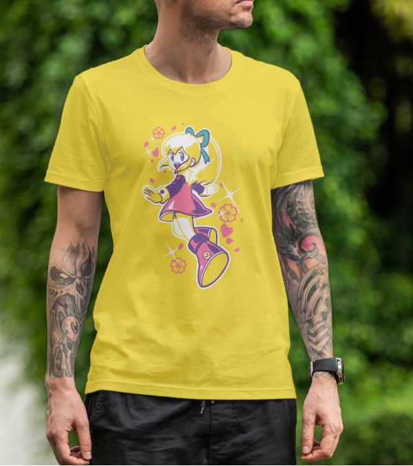Good Luck Out There Cute Anime Girl With Flowers And Hearts T-Shirt