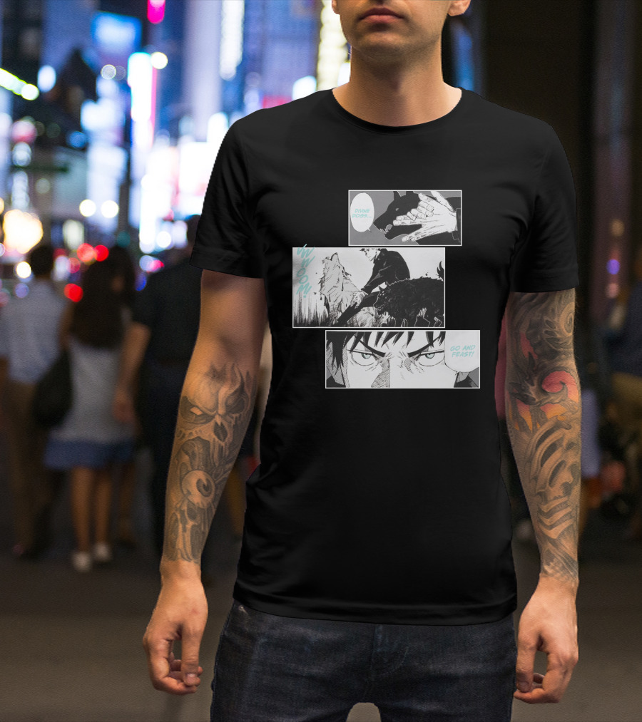 Shonen Jump Jujutsu Kaisen Megumi Divine Dogs Go And Feast T-Shirt