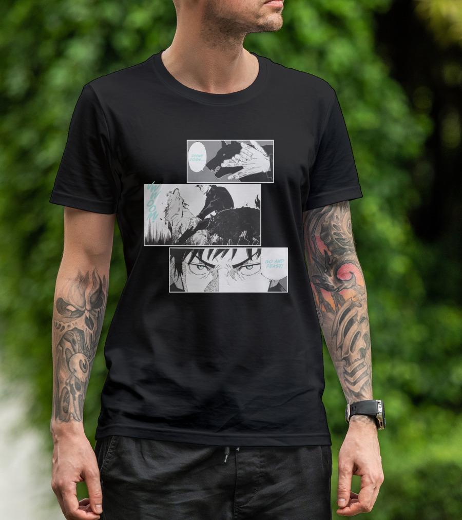 Shonen Jump Jujutsu Kaisen Megumi Divine Dogs Go And Feast T-Shirt