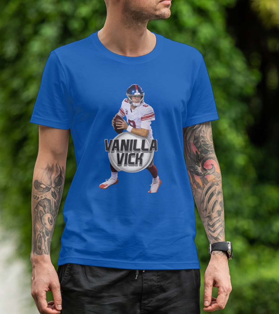 Vanilla Vick Football Quarterback Blue Jersey T-Shirt