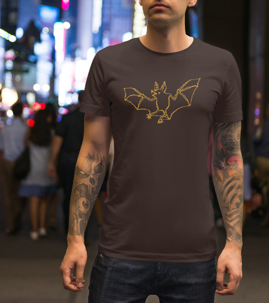 Cave Town Bat Sketch Knit T-Shirt