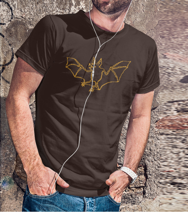 Cave Town Bat Sketch Knit T-Shirt