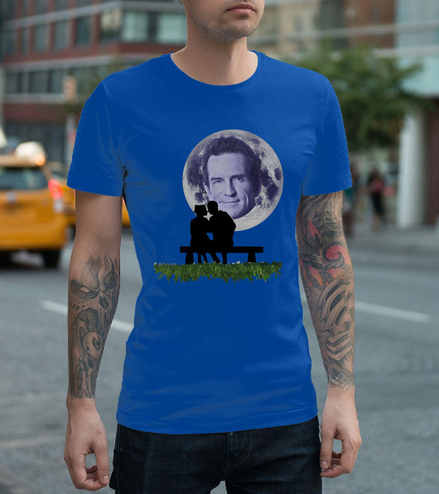 Beneath The Probst Moon Romantic Silhouette Bench Scene T-Shirt