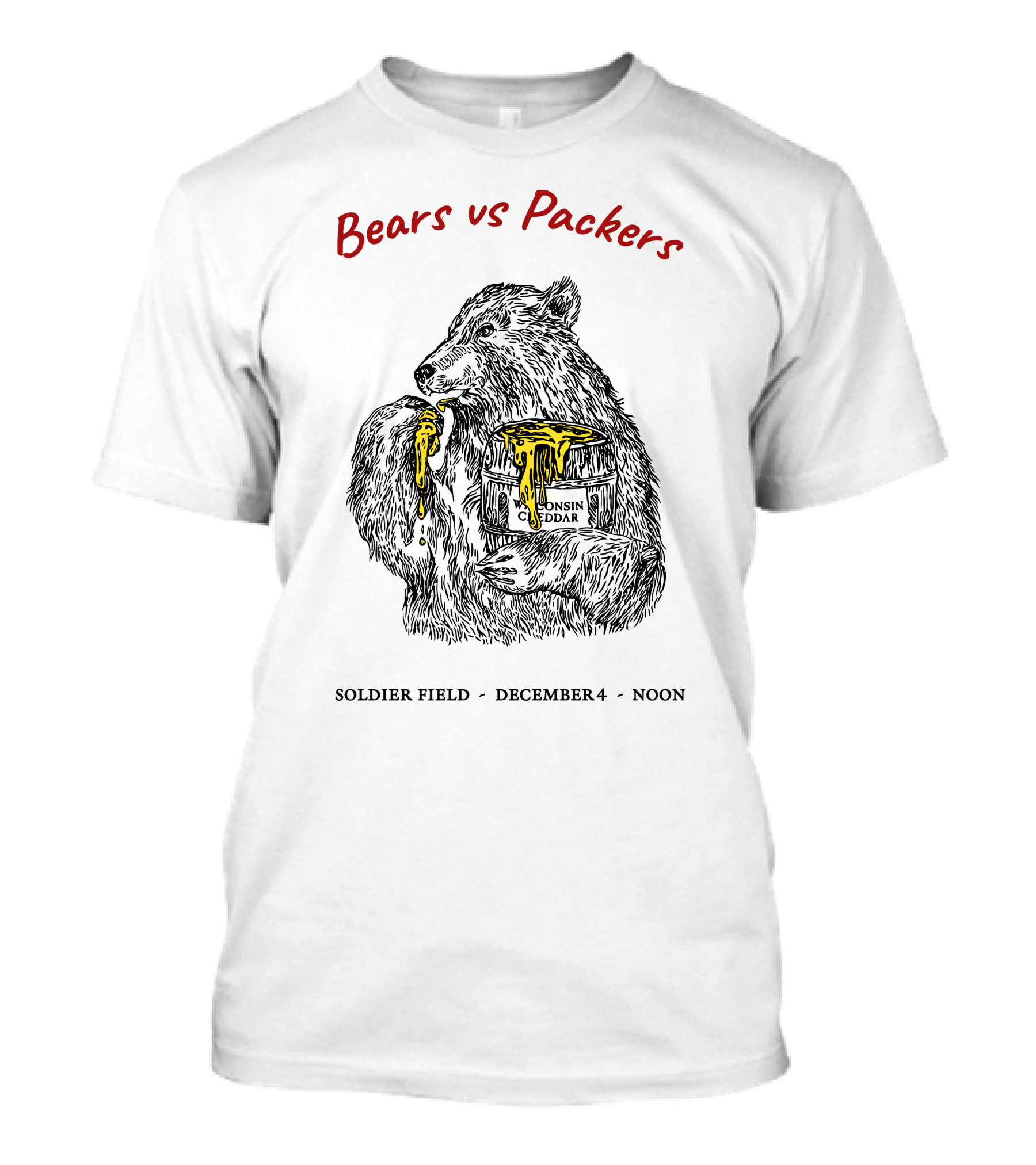 Bears Vs Packers Soldier Field December 4 Noon Wisconsin Cheddar T-Shirt