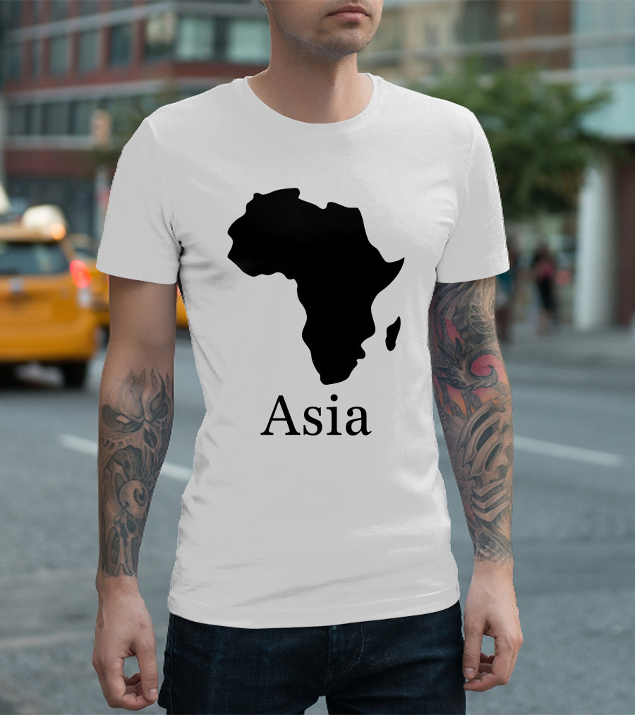 Asia Africa Map Optical Illusion T-Shirt