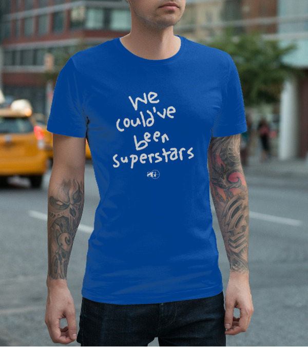We Could've Been Superstars AG Blue Text T-Shirt