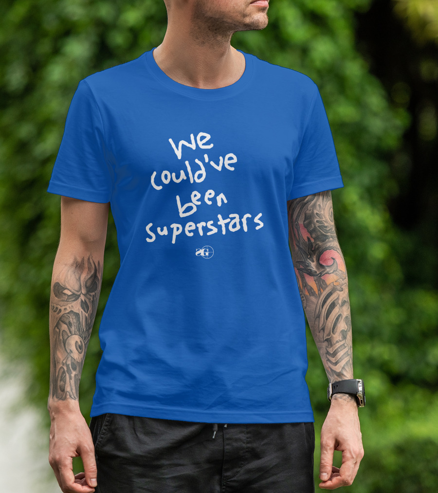 We Could've Been Superstars AG Blue Text T-Shirt