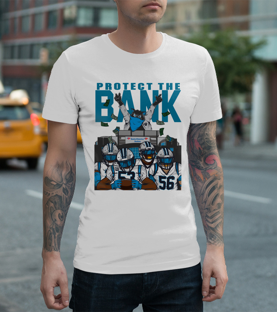 PROTECT THE BANK Bank of America Stadium Football Team Gear T-Shirt