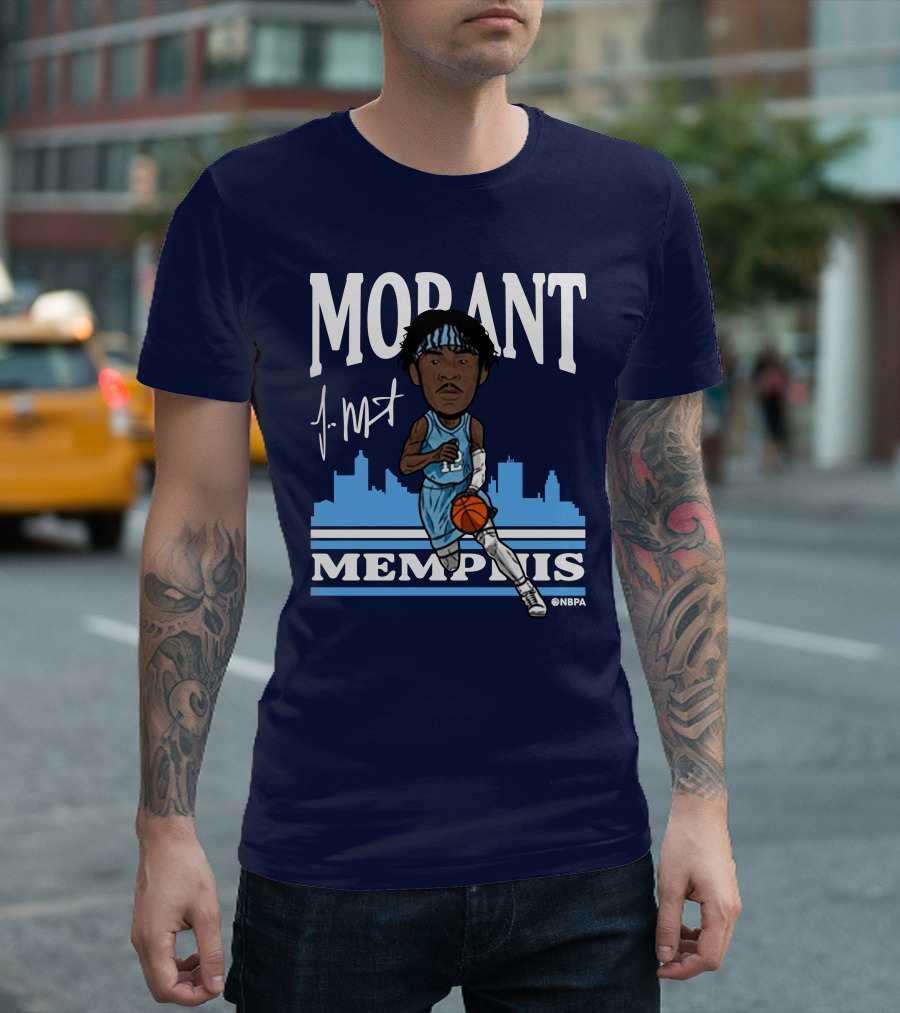 Morant Memphis Basketball Skyline NBPA T-Shirt