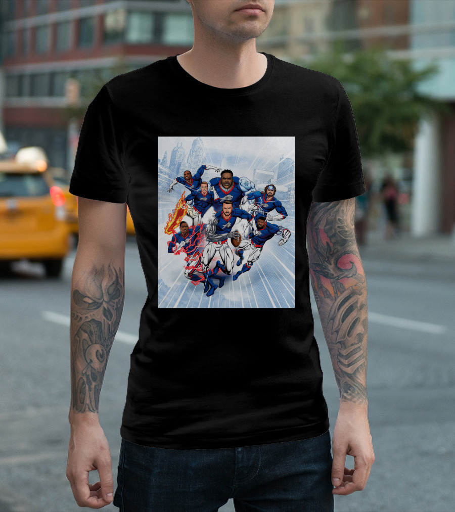 Buffalo Bills Super Hero Team Comic T-Shirt