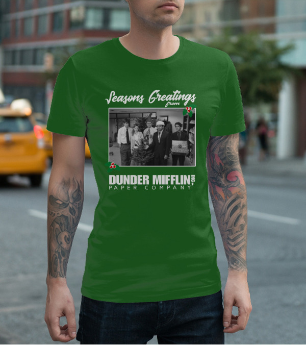 Seasons Greetings From Dunder Mifflin Paper Company Holiday Photo T-Shirt