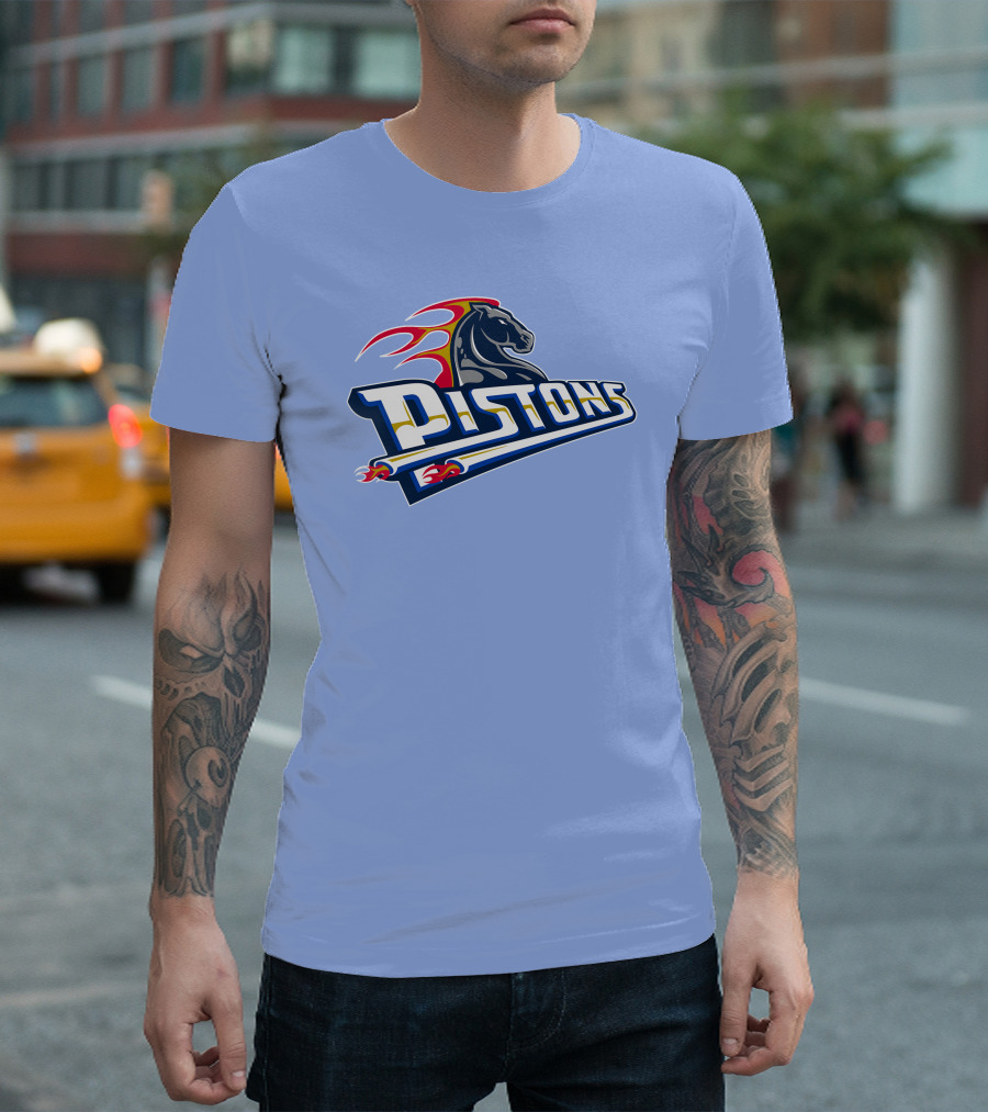Pistons Horse Flames T-Shirt