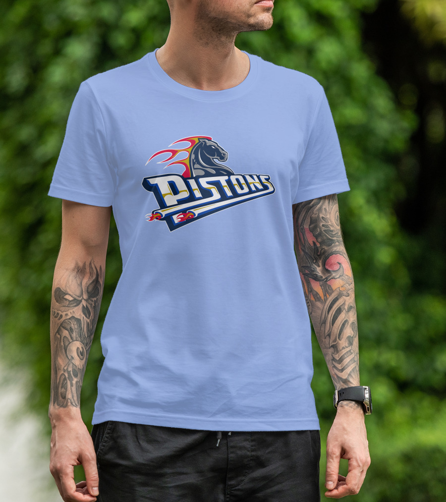 Pistons Horse Flames T-Shirt
