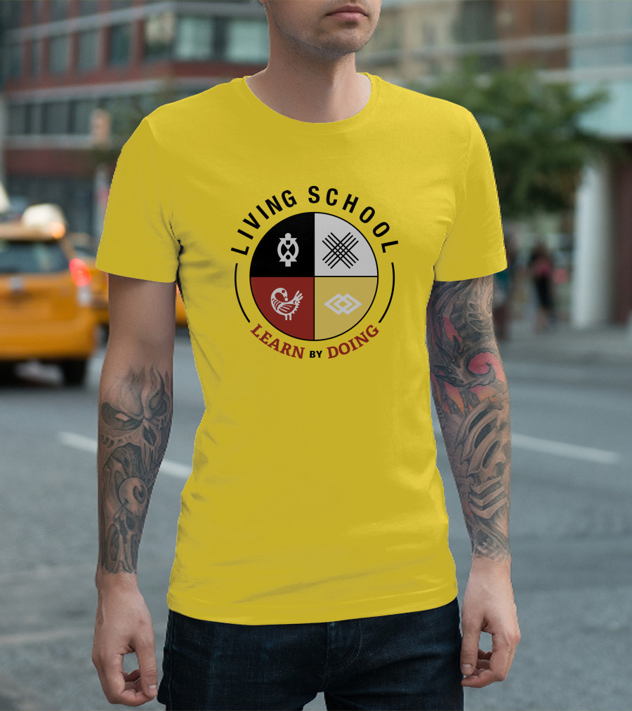 Living School Learn By Doing Emblem with Quadrant Symbols T-Shirt