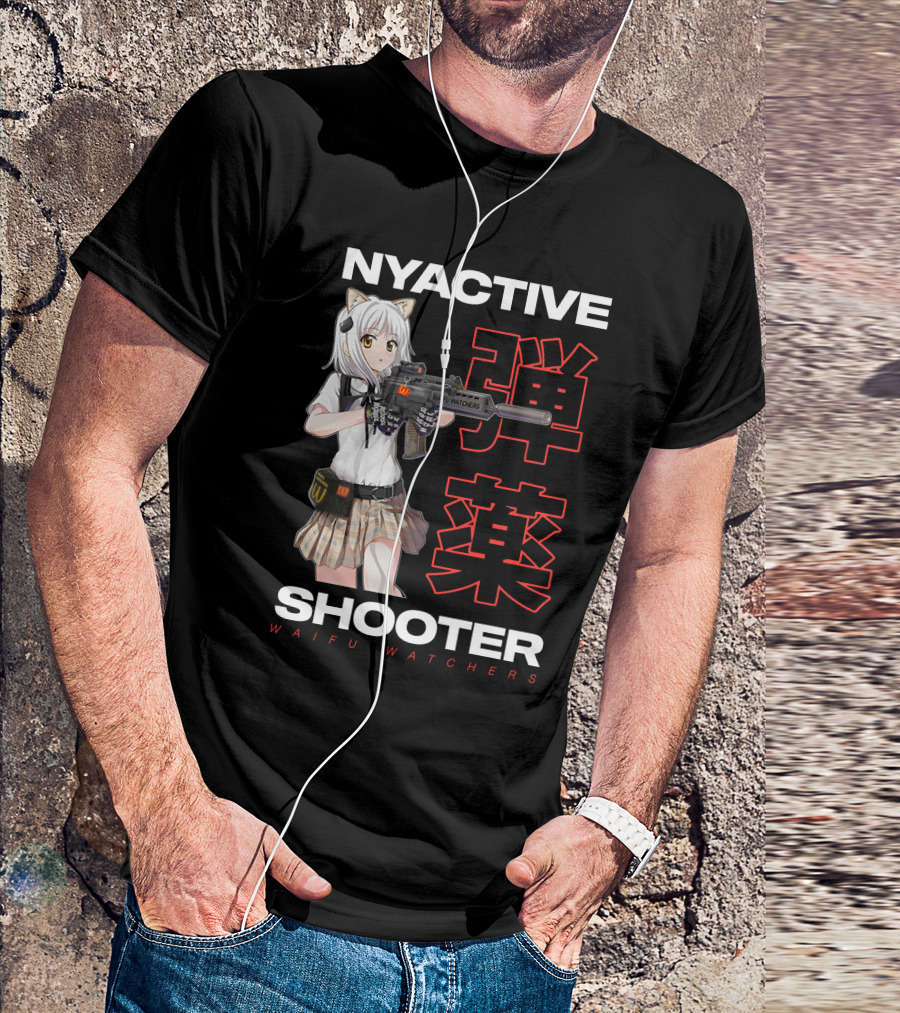 NYACTIVE Shooter Waifu Watchers Anime T-Shirt