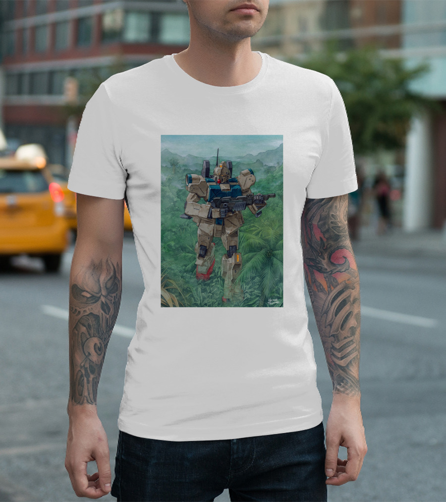Mobile Suit Jungle Patrol Gundam Art by Hajime Katoki T-Shirt