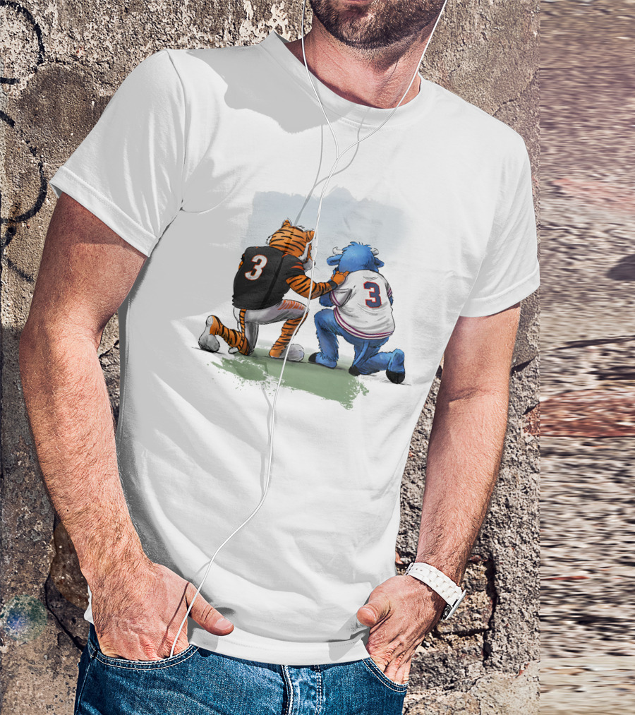 Dey Pray Together Kevin Necessary Cincinnati Bengals Buffalo Bills Mascots Number 3 T-Shirt