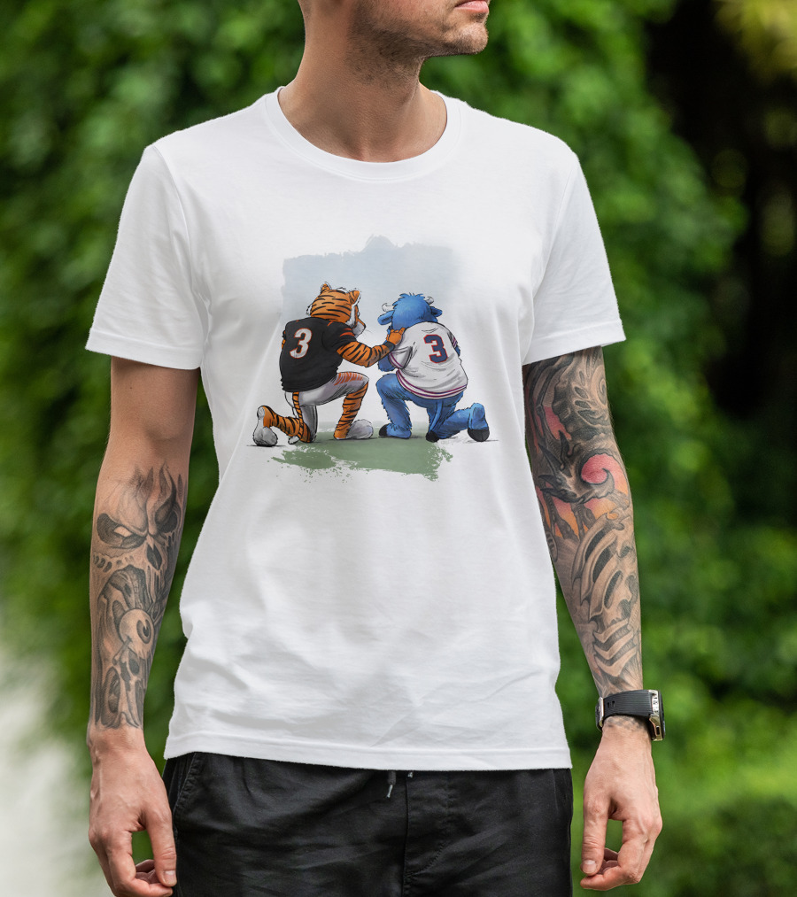 Dey Pray Together Kevin Necessary Cincinnati Bengals Buffalo Bills Mascots Number 3 T-Shirt