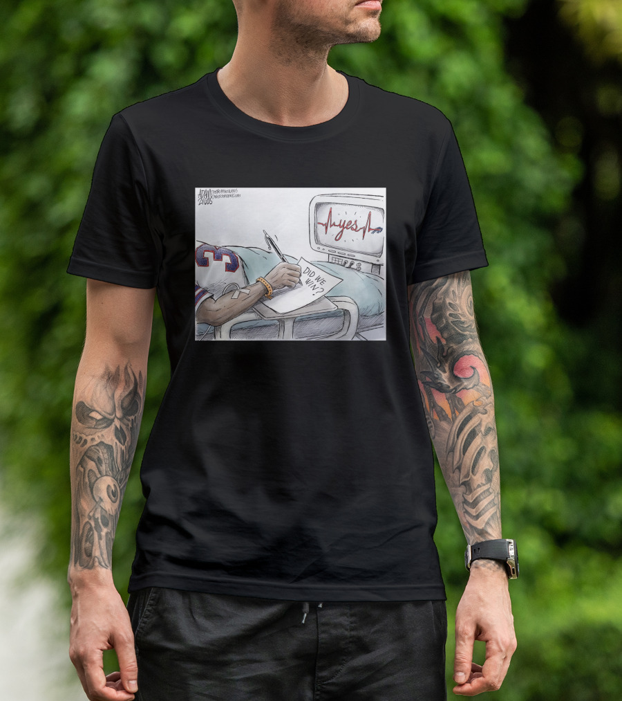 Adam Zyglis Hamlin Wakes Up Did We Win Monitor Heartbeat Yes T-Shirt