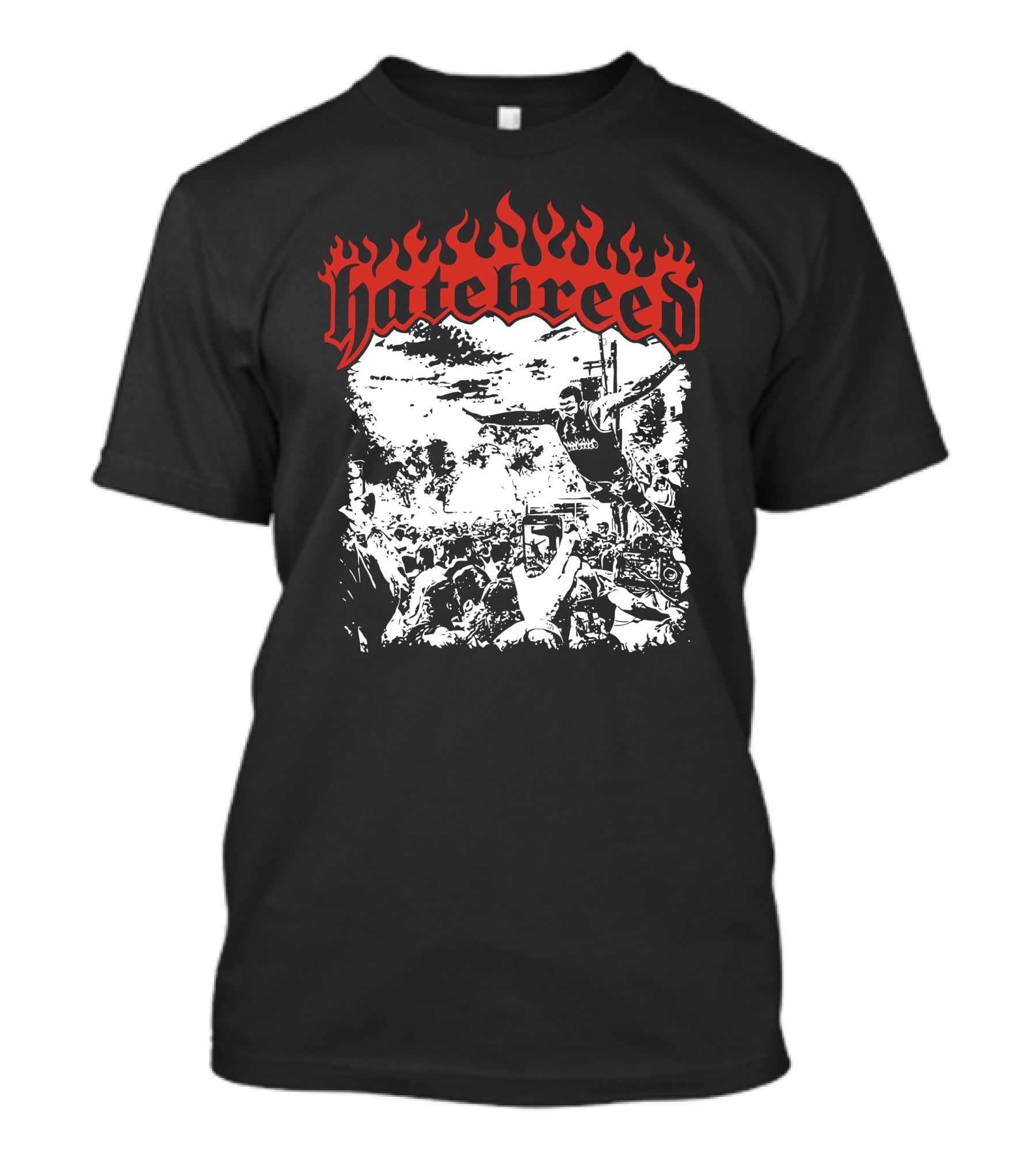 Hatebreed Flaming Logo Brody Dive Concert Crowd Scene T-Shirt