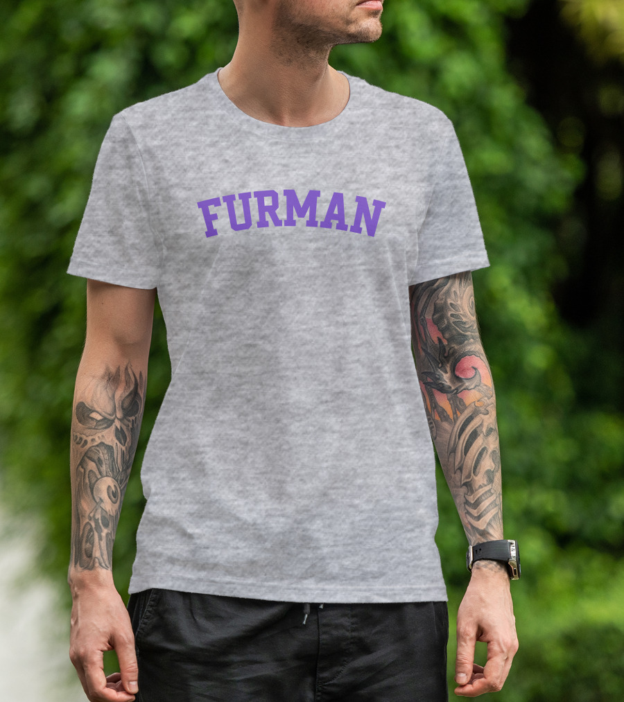 Furman University Purple Text T-Shirt